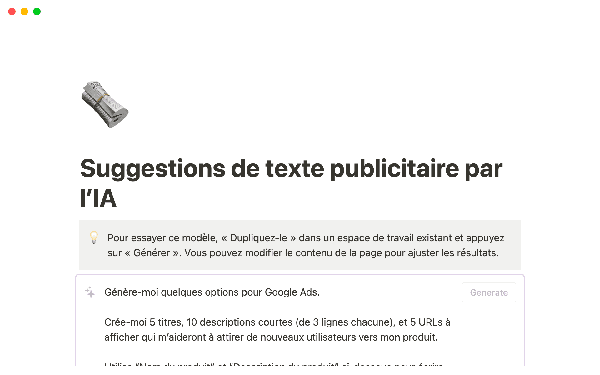 How to create email copy with Notion AI