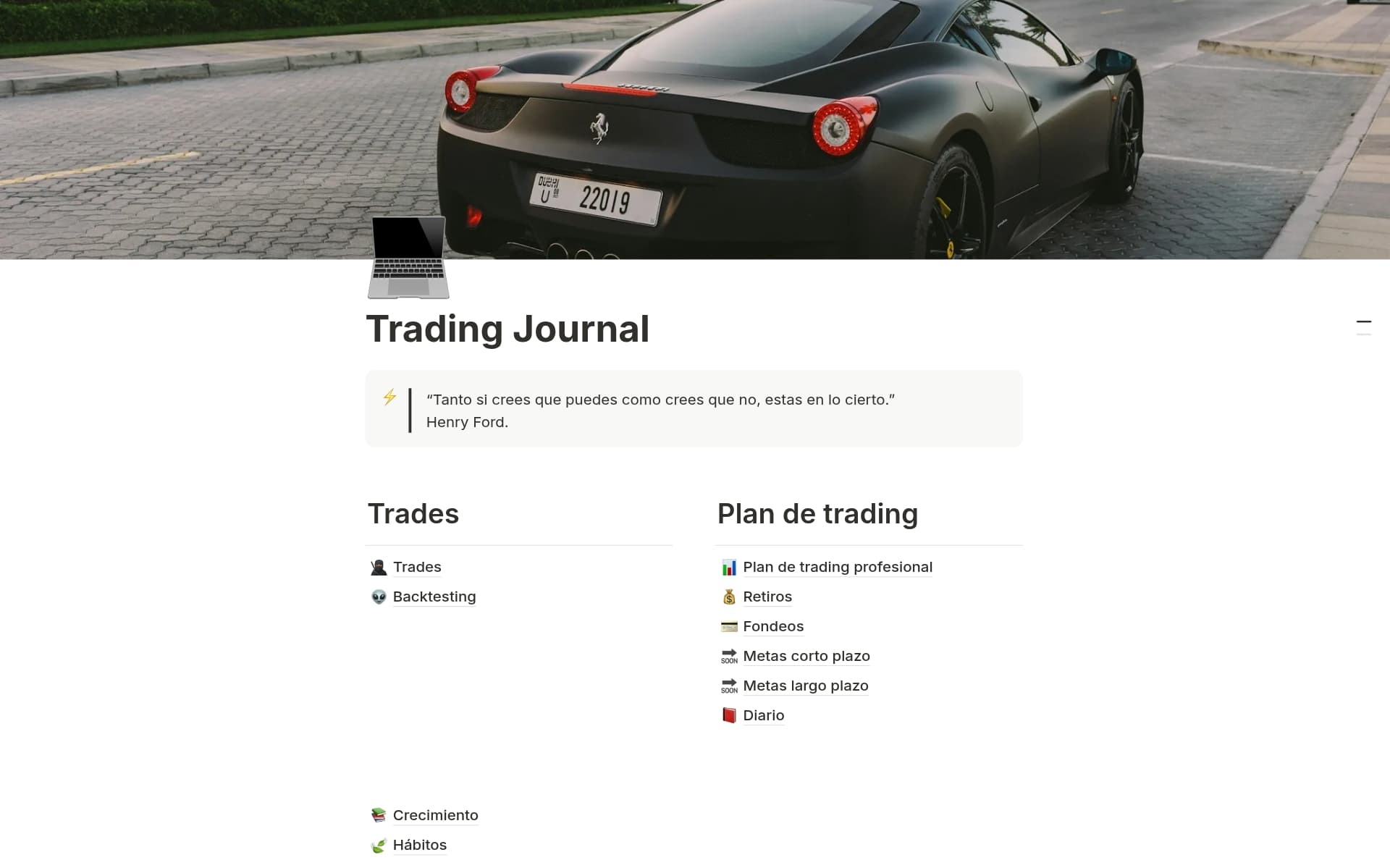 Captura de pantalla de la colección Registra cada operación de Notion