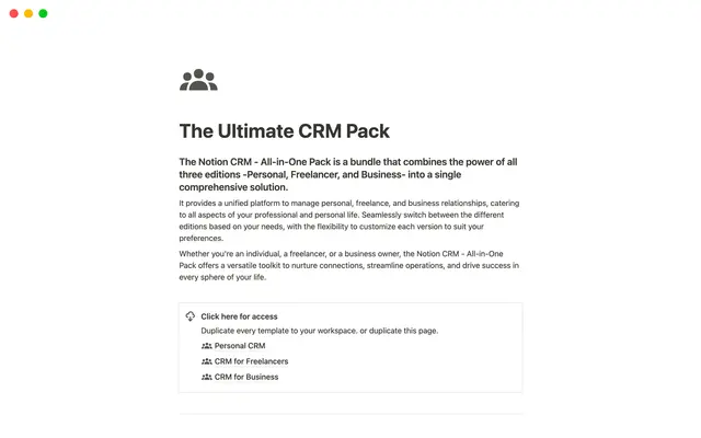 Notion CRM - All-In-One-Pack