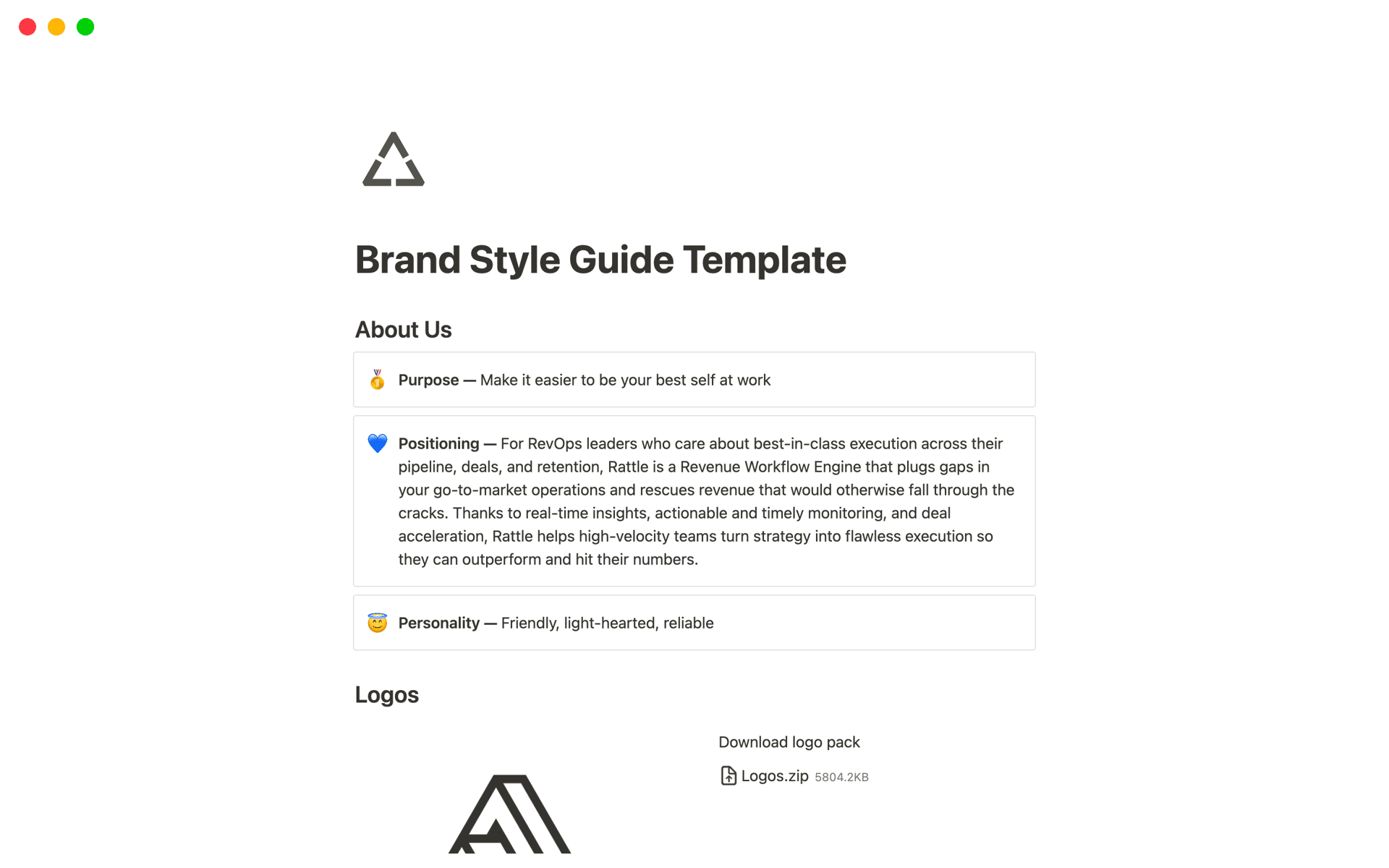 Brand Style Guide的模板预览
