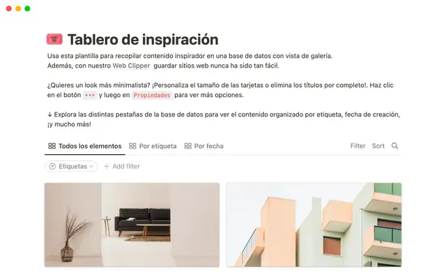 Tablero de inspiración marketing