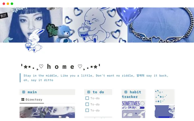 NewJeans Themed Notion Template